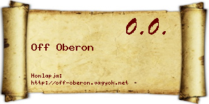 Off Oberon névjegykártya
